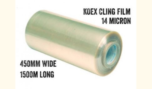Koex 2 layer Cling Film 450mm Wide 1500m Long 14 Micron